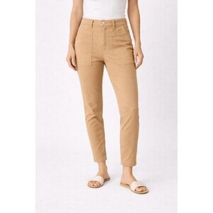 Pistola Anthropologie High Rise Utility Jeans Cropped Orange Mango size 33